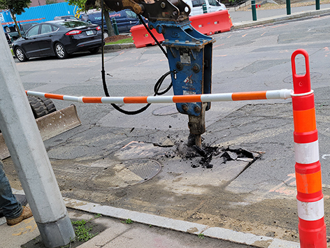 <b>Relocation of HEX manhole C19BA-203:</b>  Originally installed in October 2020, the existing 2'x3'x2'D manhole vault is b
eing relocated 25 ft further south and replaced with a larger vault.