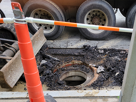 <b>Relocation of HEX manhole C19BA-203:</b>  Demolition of the existing 2'x3'x2'D vault installed back in October 2020
