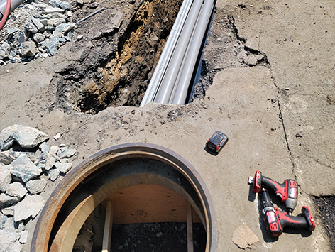 Existing HEX manhole C19BA-202 is connected to the new C19BA Tranche 4-1 mainline section