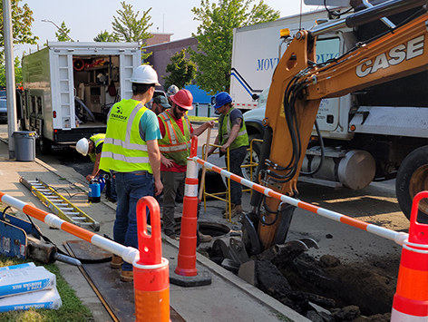 Crews are beginning excavation of the mainline trench section for C19BA Tranche 4-1.