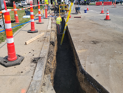 Mainline trench of a C19BA Tranche 4-1 duct bank section