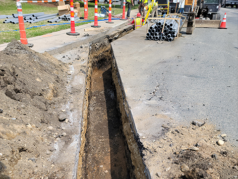 Mainline trench of a C19BA Tranche 4-1 duct bank section